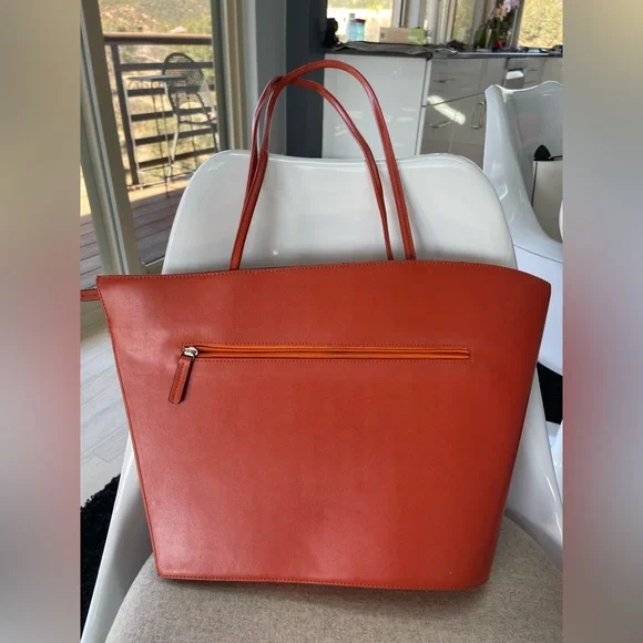 Cleo & Patel Orange Leather Bag - Picture 2 of 6